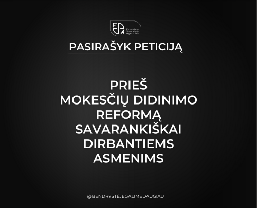 Pasirašyk peticiją prieš mokesčių didinimo reformą savarankiškai dirbantiems asmenims