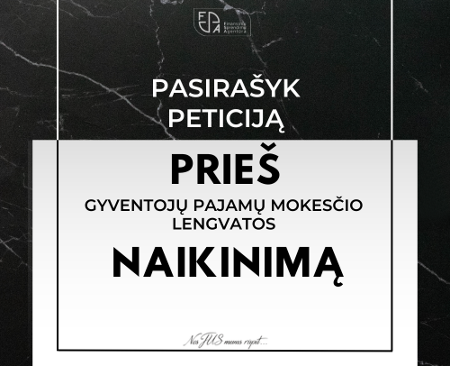 Pasirašyk peticiją prieš Gyventojų pajamų mokesčio lengvatos NAIKINIMĄ